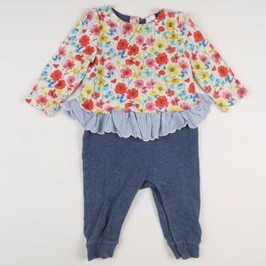 Baby Gap Girl 0-3 Month ‘Little Artist’ Floral Baby One-Piece